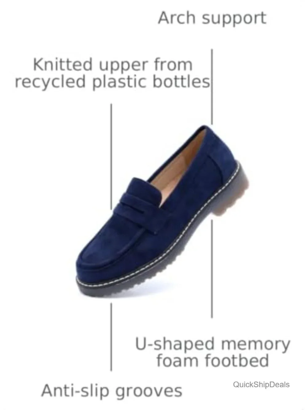 Women's Chunky Platform Loafers Slip-On Memory Foam Comfortable Fashion Mocc